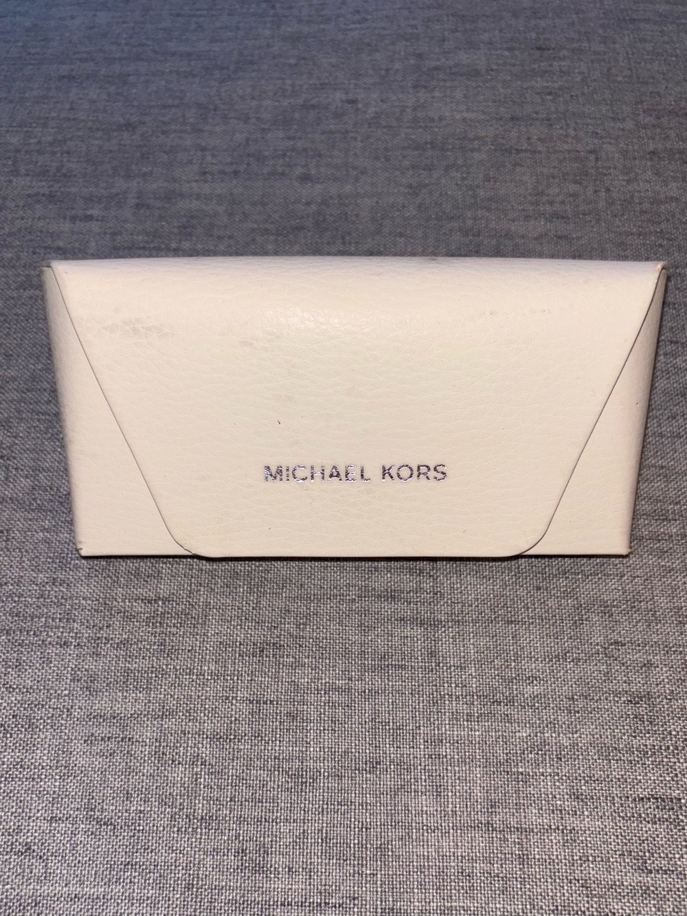Michael Kors Cream Textured Glasses Case + NEW Cleaning Cloth